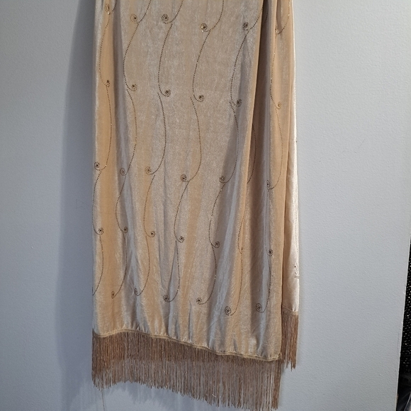 Pretty Persuasions Velvet And Rhinestone Scarf With Fringe - Picture 7 of 13